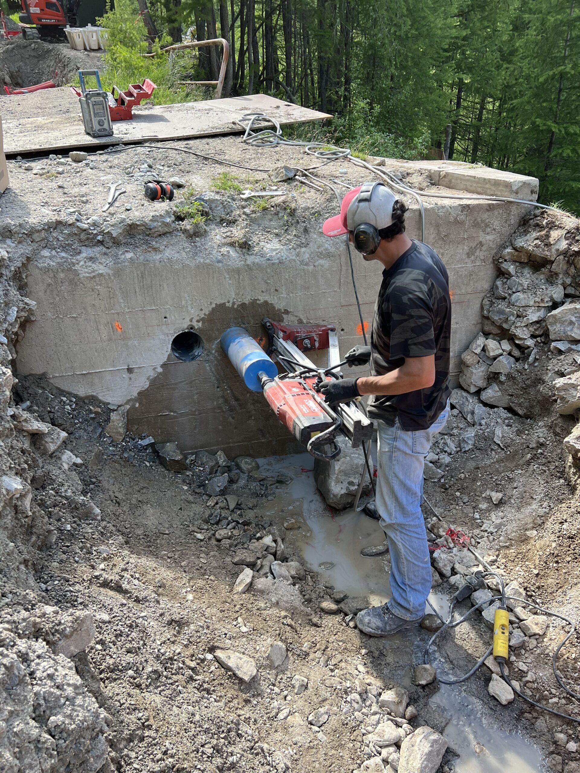 Sciage béton d'un mur porteur à Val d'Isère